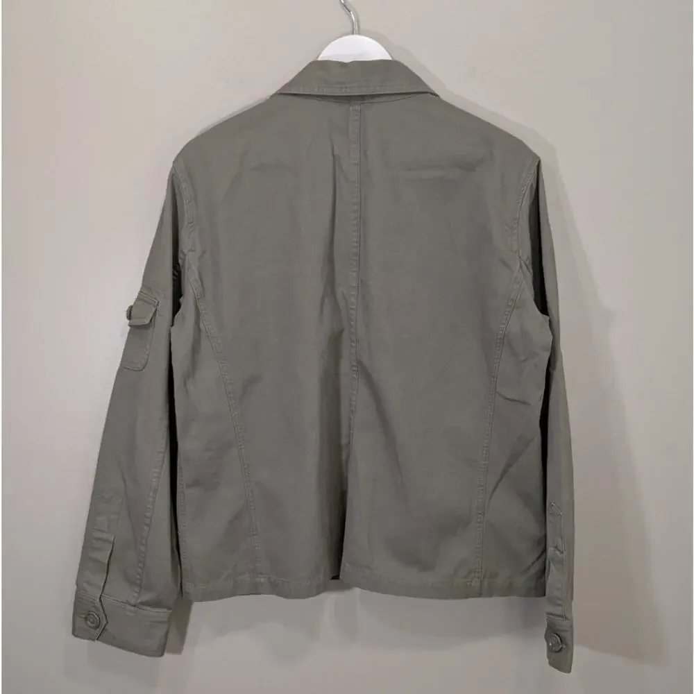 Bass Utility Field Jacket Cotton Army Green Safari Cottage Lagenlook GorpCore XL